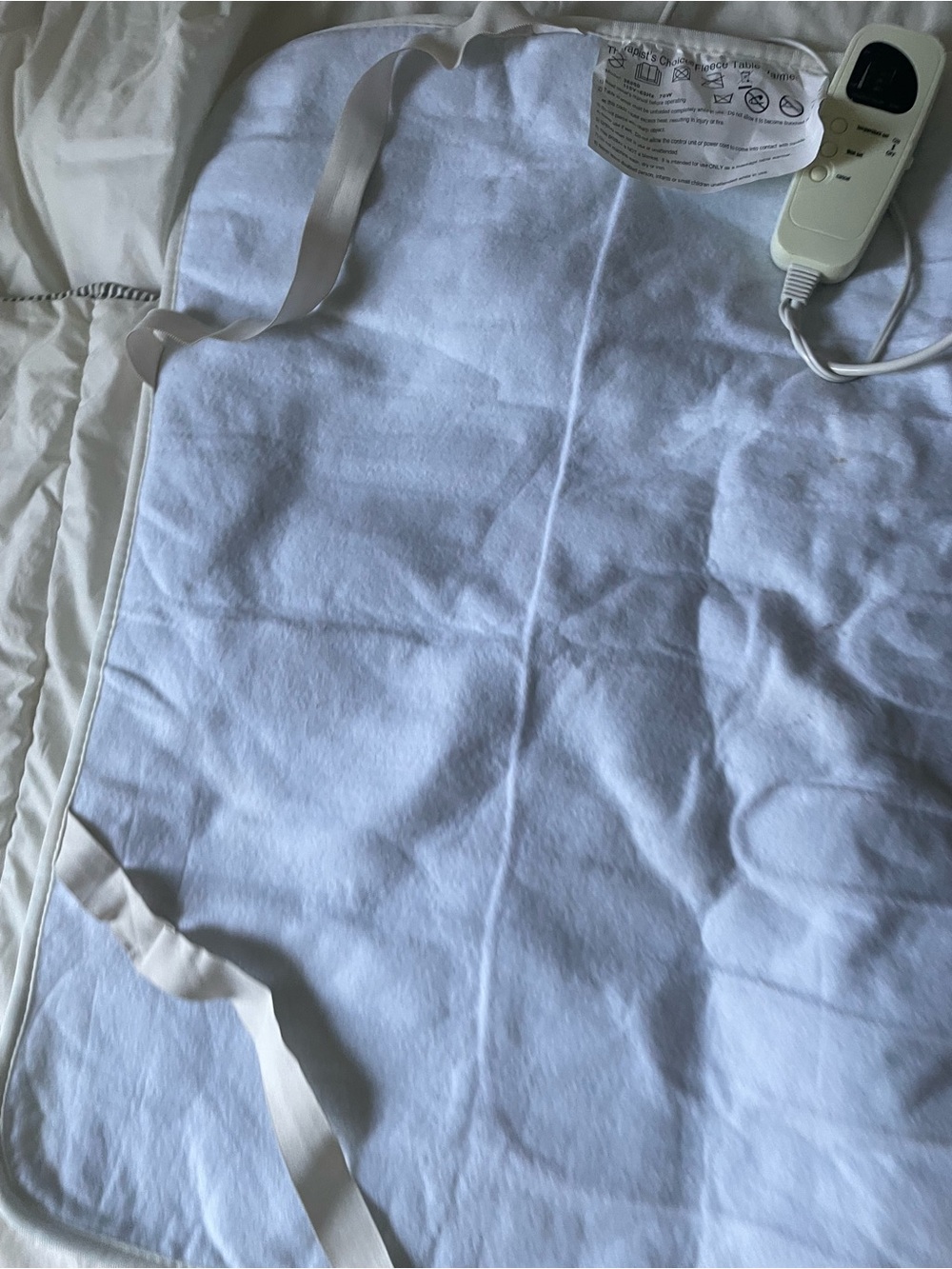 White Electric Heated Mattress Pad with Controller